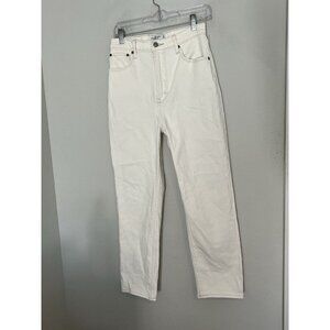 Abercrombie And Fitch The Ankle Straight Ultra High Rise Jean White Cream 29/8R
